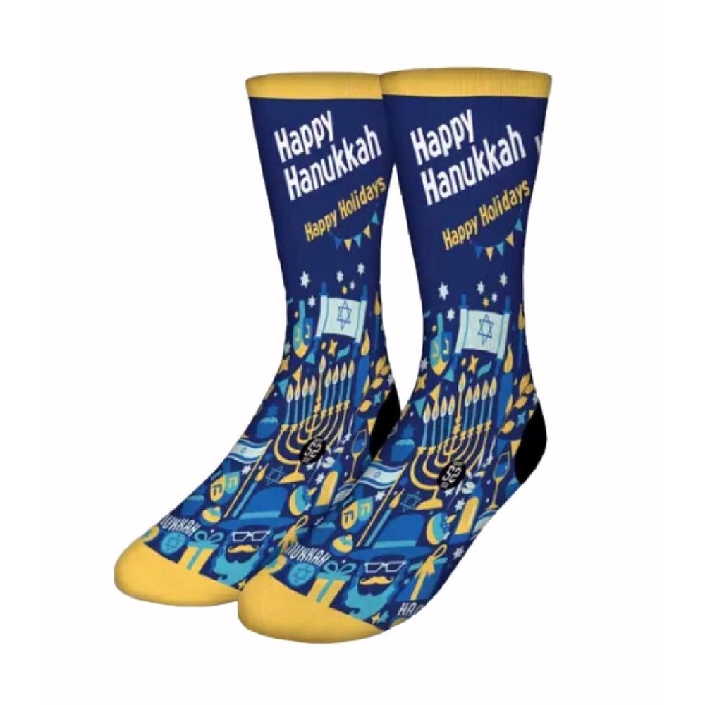 Happy Hanukkah Happy Holidays Socks - NEW Fast Ship